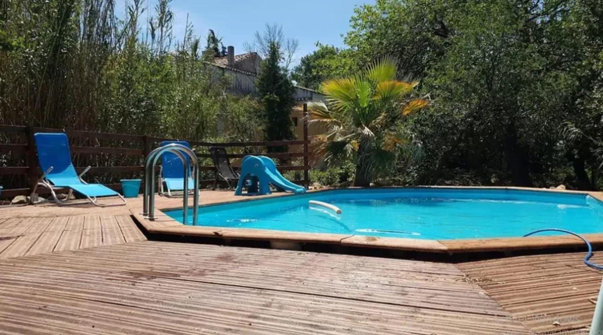 Studio Charmant Dans Un Ancien Moulin Pres D'Orange 30 M² Piscine Exterior foto