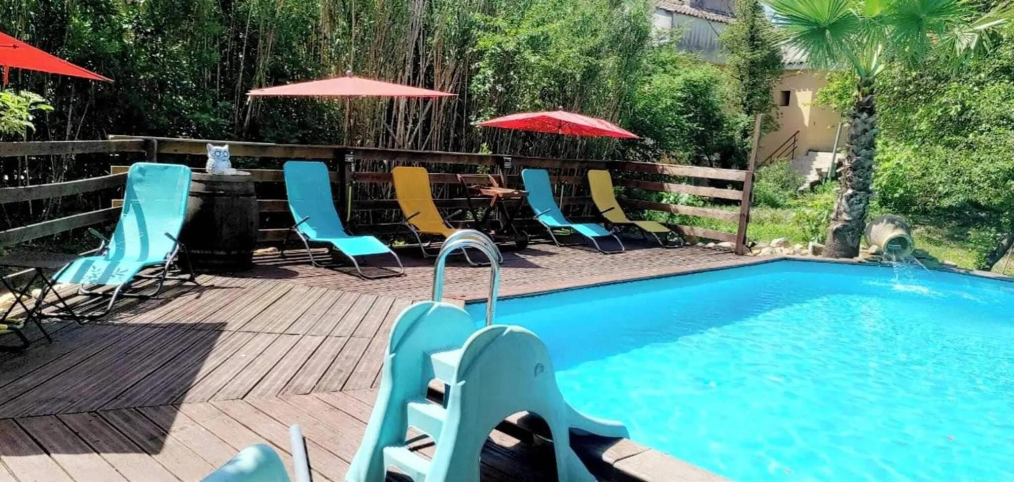 Studio Charmant Dans Un Ancien Moulin Pres D'Orange 30 M² Piscine Exterior foto